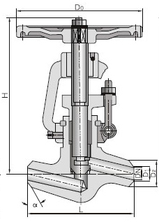 高温高压电站焊接截止阀尺寸图1
